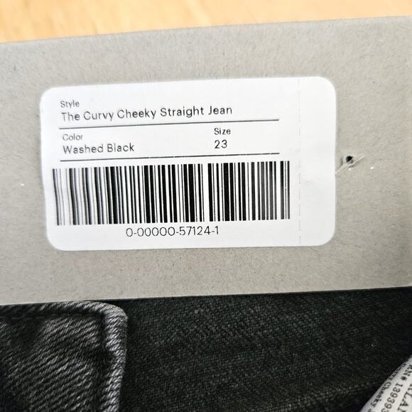 Everlane The Curvy Cheeky Straight Jean - Washed Black - size 23- NWT - Picture 5 of 8